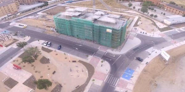 Obra de construcción de viviendas en Toledo